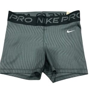 Nike Pro Black and Gray Patterned Shorts women's Medium